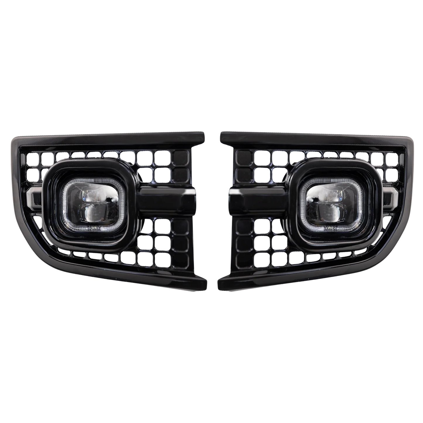 Defender Widetrack Powercube DRL Front Bumper Intakes