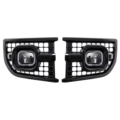 Defender Widetrack Powercube DRL Front Bumper Intakes