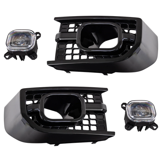 Defender Widetrack Powercube DRL Front Bumper Intakes