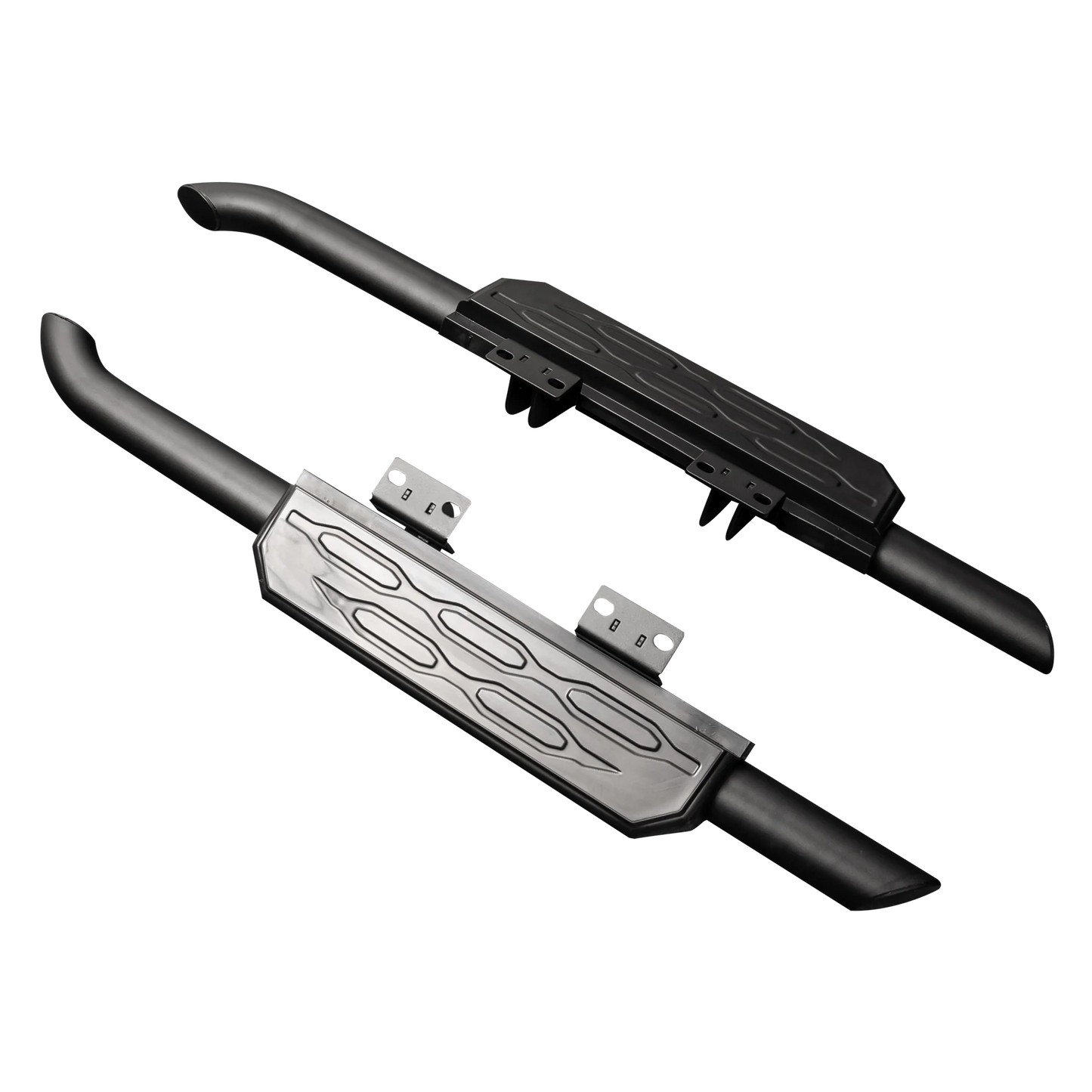 Defender 90 Black Shadow Side Steps - Hex Pattern