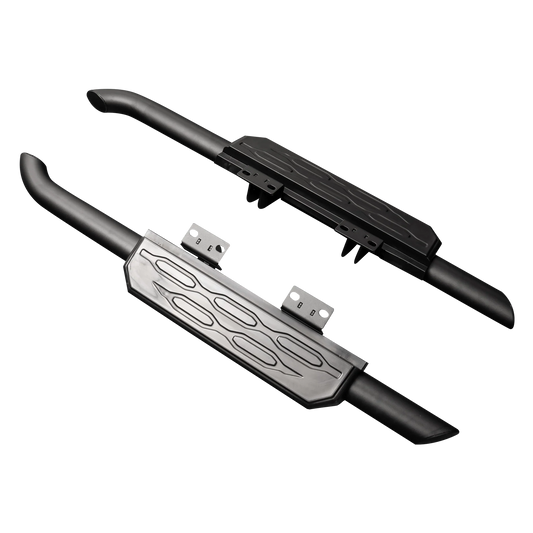 Defender 90 Black Shadow Side Steps - Hex Pattern