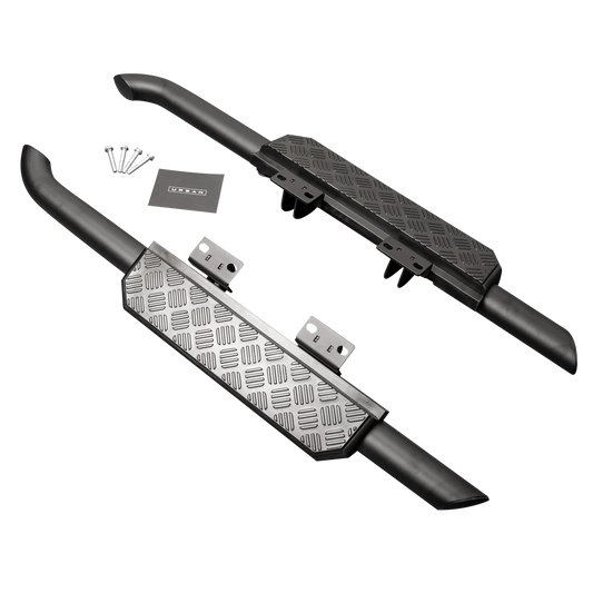 Defender 90 Black Shadow Side Steps - Chequer Pattern