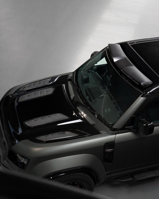 Defender Octa Semi-Visual Chopped Forged Carbon Quad Vent Hood